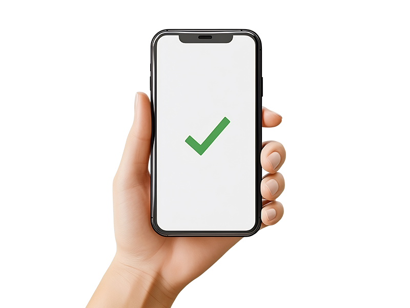 Grafik von einer Hand mit einem Mobiltelefon