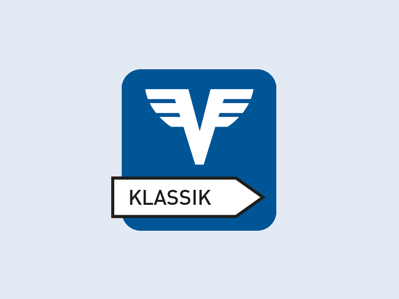 Logo des Komfort Kontos in Grau und Grün.