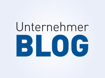 Ein blauer Schriftzug zeigt das Wort Unternehmerblog